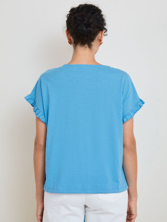 CAMISETA DETALLE LAZADA Azul Brillante image number null