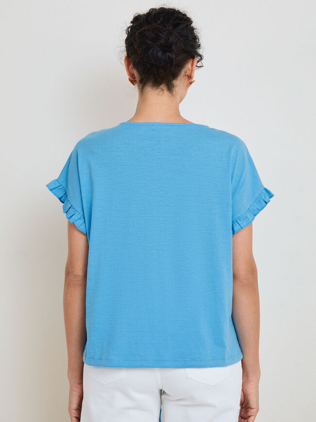 CAMISETA DETALLE LAZADA Azul Brillante