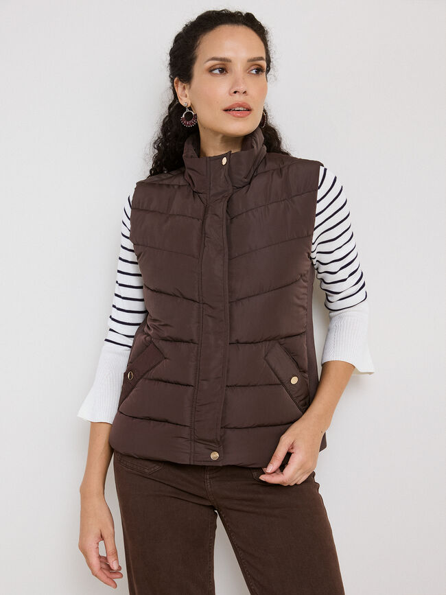 CHALECO ACOLCHADO BASICO Marron