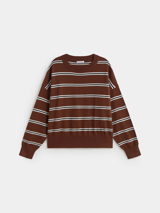 JERSEY RAYAS MARRON Chocolate image number null