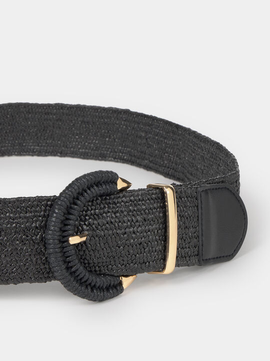 CINTURON ELASTICO RAFIA Negro image number null