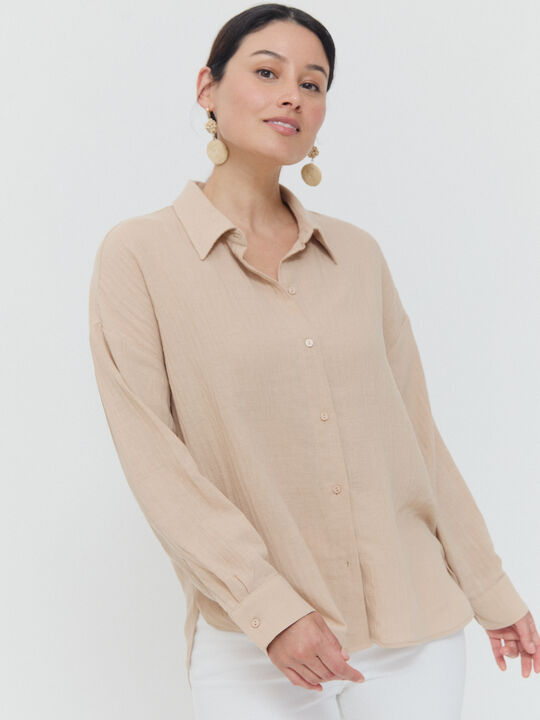 CAMISA RUSTICA Beige Tostado image number null