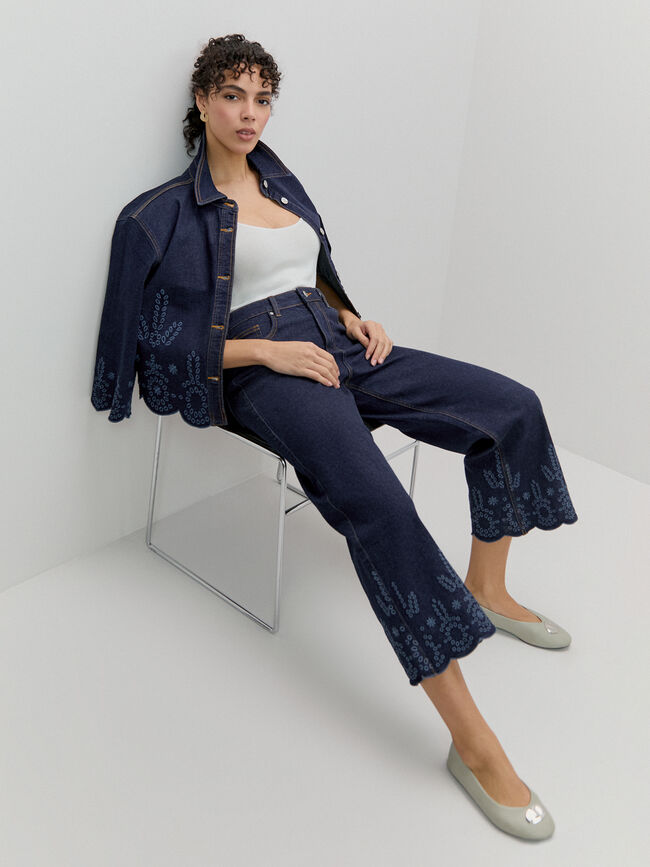 CAZADORA VAQUERA TROQUELADA Dark blue