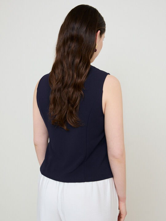 CHALECO DETALLE BOTON Azul Marino image number null