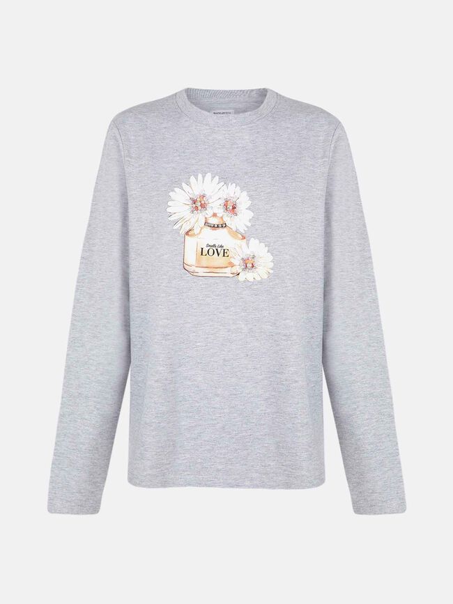 Sudadera detalle joyas gris vigore med
