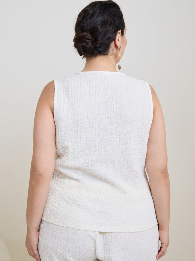 CAMISETA FLOR CRINKLE Blanco Hueso