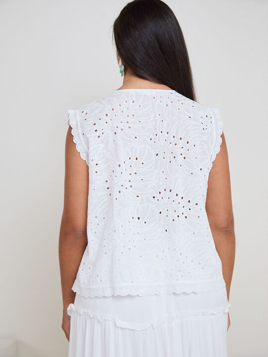 BLUSA DETALLE ENCAJES Blanco Optico image number null