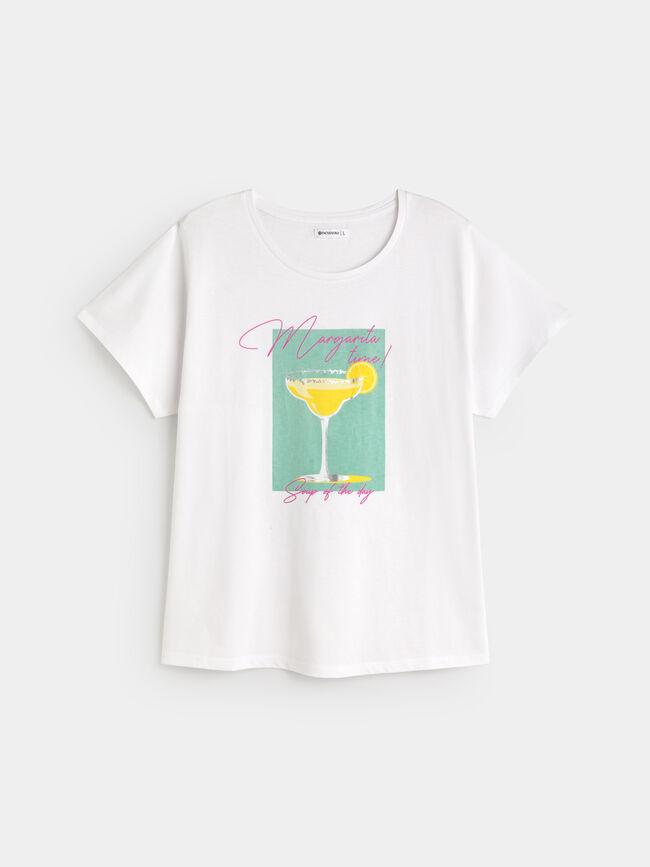 CAMISETA C&Oacute;CTEL MARGARITA Blanco Optico