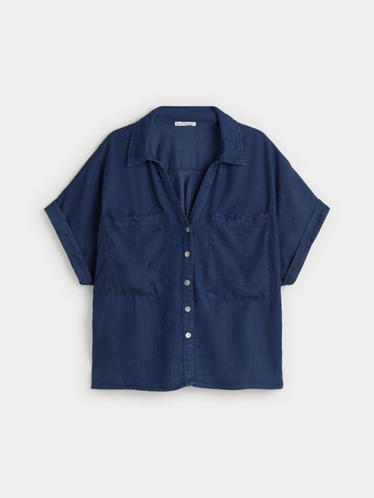 BLUSA FLUIDA INDIGO Azul Marino image number null