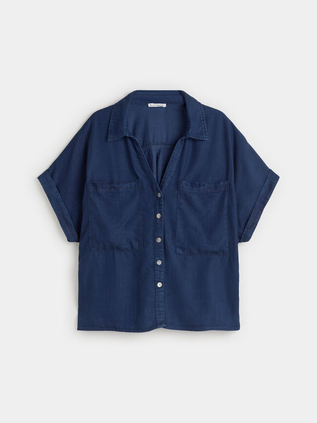 BLUSA FLUIDA INDIGO Azul Marino