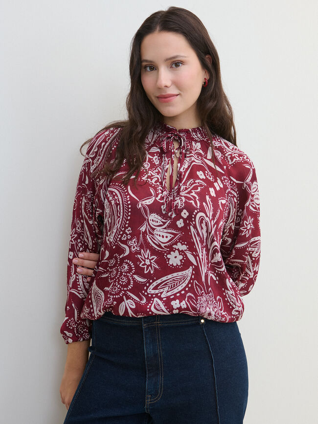 BLUSA  GOMAS CUELLO Dark Cherry