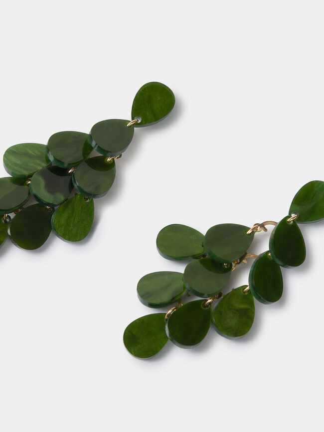 PENDIENTES DETALLE CASCADA Verde Sauce