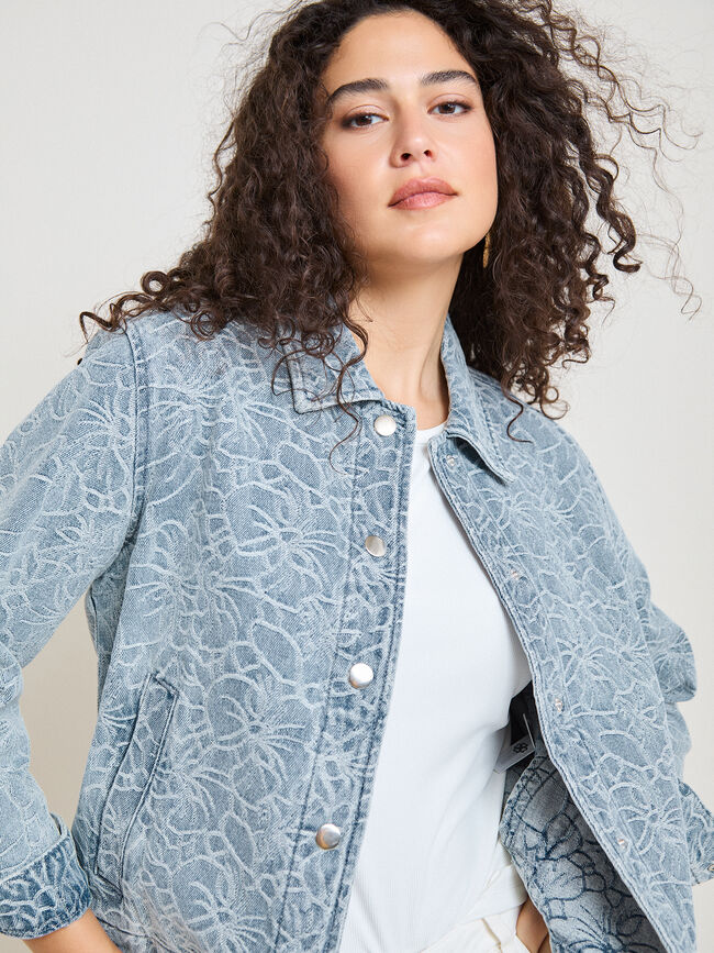 CAZADORA VAQUERA FLORES Light Blue Wash