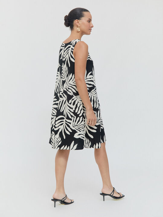 VESTIDO ESTAMPADO TIRANTES Negro image number null