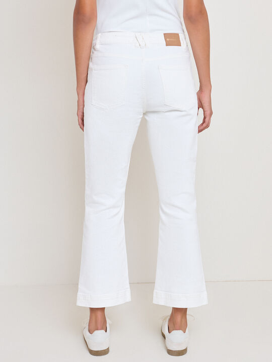 PANTALON DENIM ACAMPANADO Blanco Optico image number null