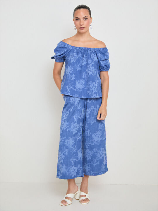 BLUSA GOMA HOMBRO Azul Grisaceo image number null
