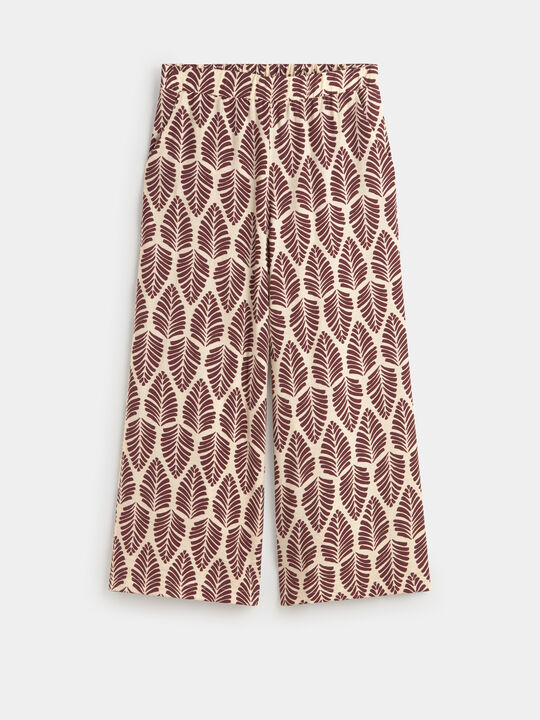 PANTALON RECTO ESTAMPADO Marron image number null