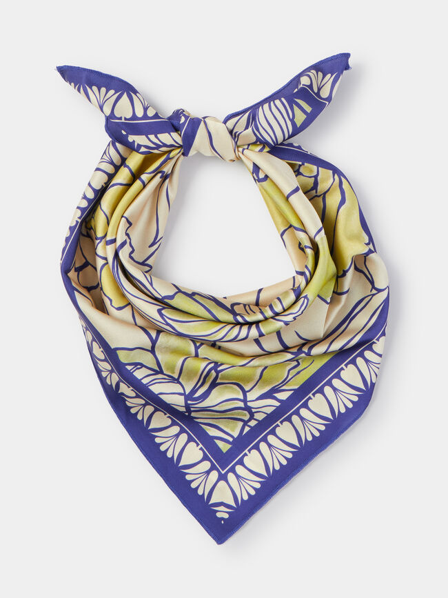 PAÑUELO SATINADO ESTAMPADO Blanco Optico