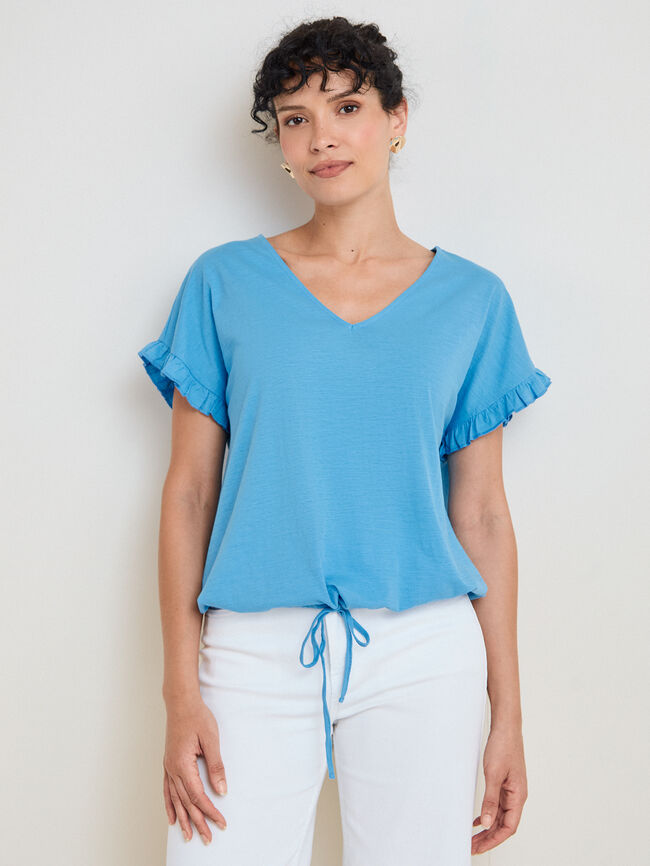 CAMISETA DETALLE LAZADA Azul Brillante