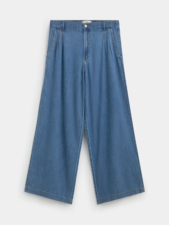 PANTALON VAQUERO HOJITAS Mid blue image number null