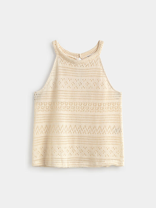 TOP CUELLO HALTER Crudo image number null