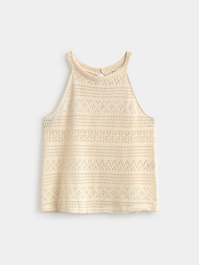 TOP CUELLO HALTER Crudo