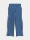 PANTAL&Oacute;N FLUIDO BORDADO Mid Blue Wash