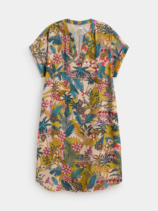 Vestido camisero estampado Rosa Medio image number null
