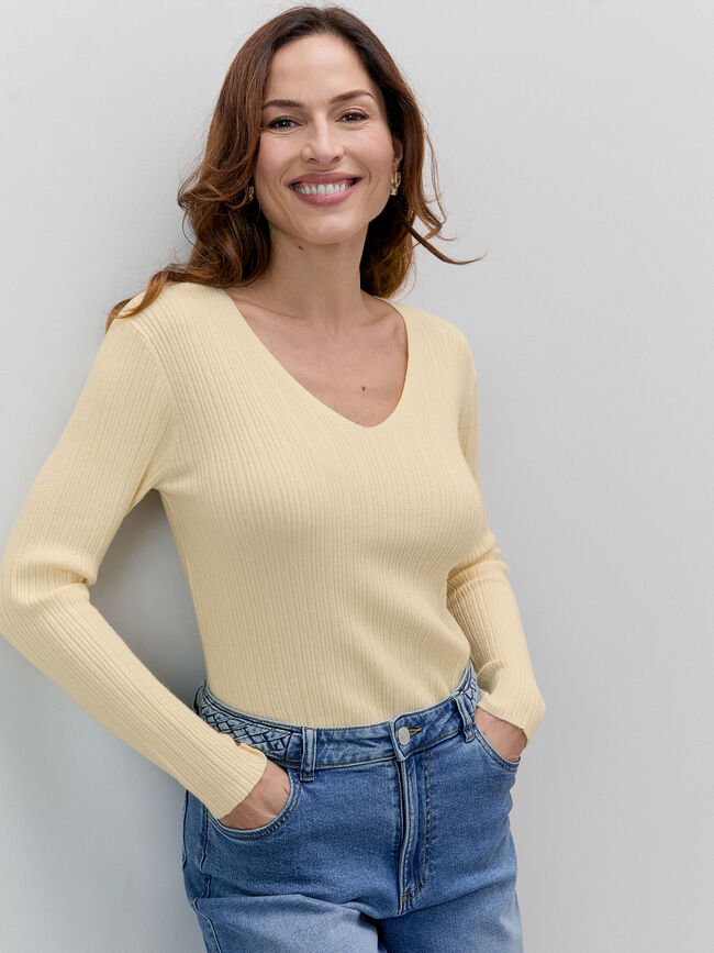 JERSEY PICO CANALE Amarillo Pastel