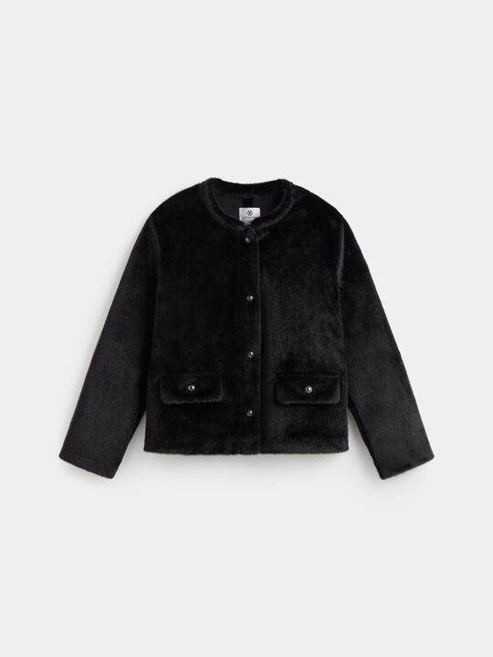 CHAQUETA CORTA PELO Negro image number null