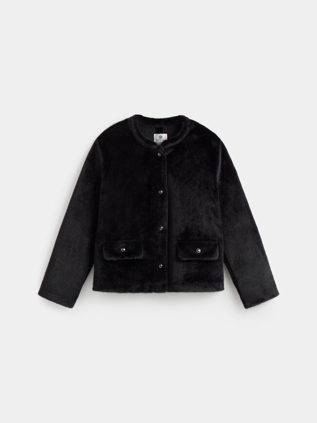 CHAQUETA CORTA PELO Negro