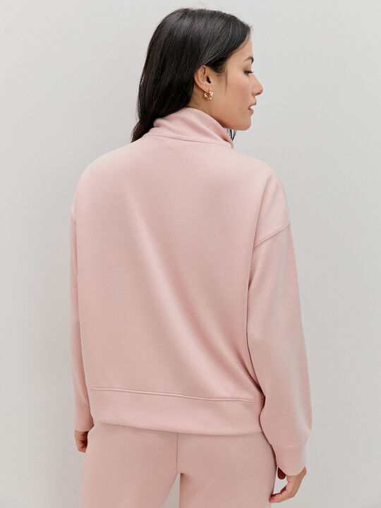 SUDADERA CUELLO ANCHO Rosa image number null