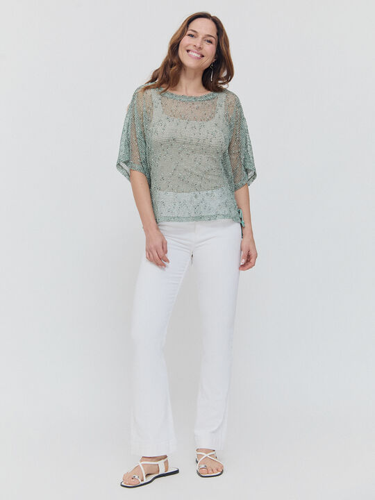 CAMISETA REJILLA Verde image number null