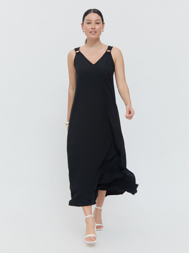 VESTIDO ANILLAS TIRANTE Negro