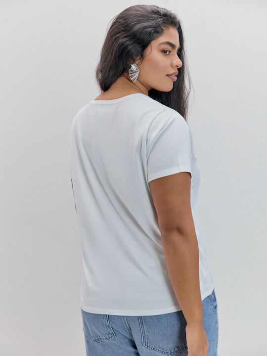 CAMISETA MARIPOSA FLORES Blanco Optico image number null