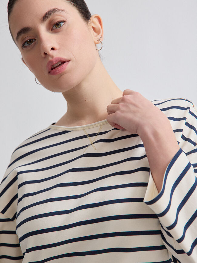CAMISETA CUELLO BRILLO Rayas 1