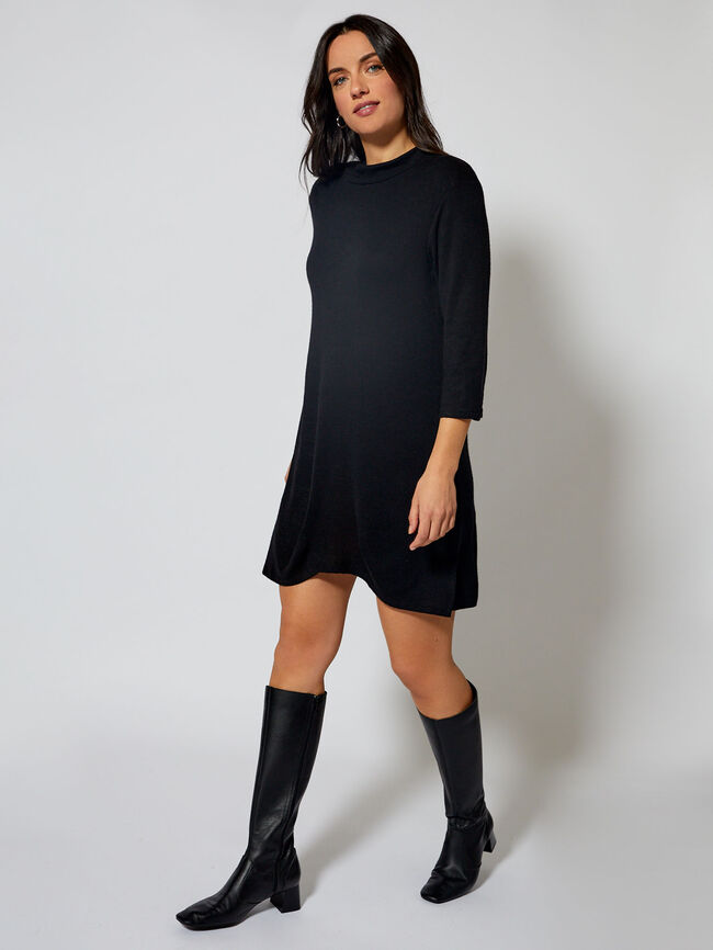 Vestido cuello perkins Negro