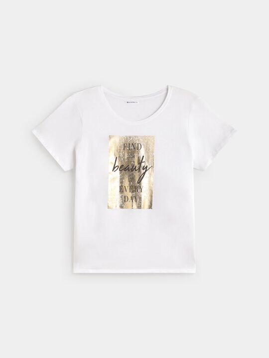 CAMISETA POSICIONAL DORADO Blanco Optico image number null