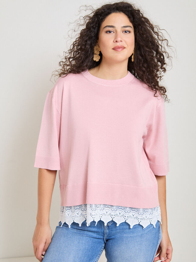 JERSEY BAJO ENCAJE Rosa Colorete