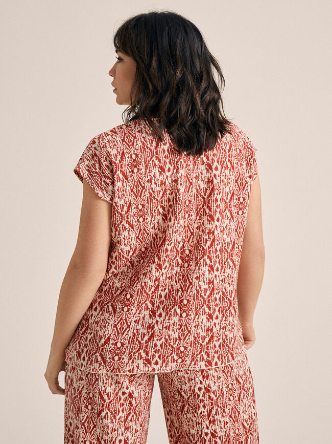 Camiseta cuello pico estampada Azafran 2