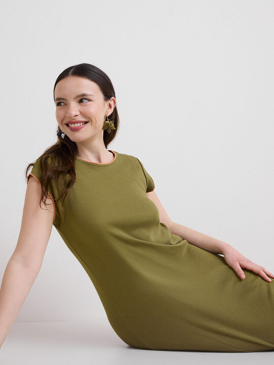 VESTIDO CANALE MIDI Kaki image number null