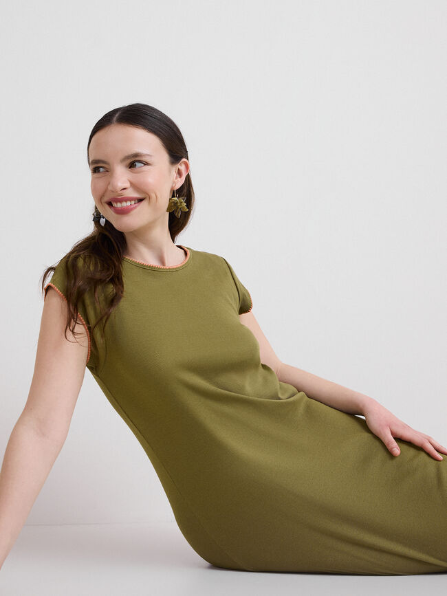 VESTIDO CANALE MIDI Kaki