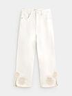 PANTALON DETALLE GANCHILLO Blanco Hueso