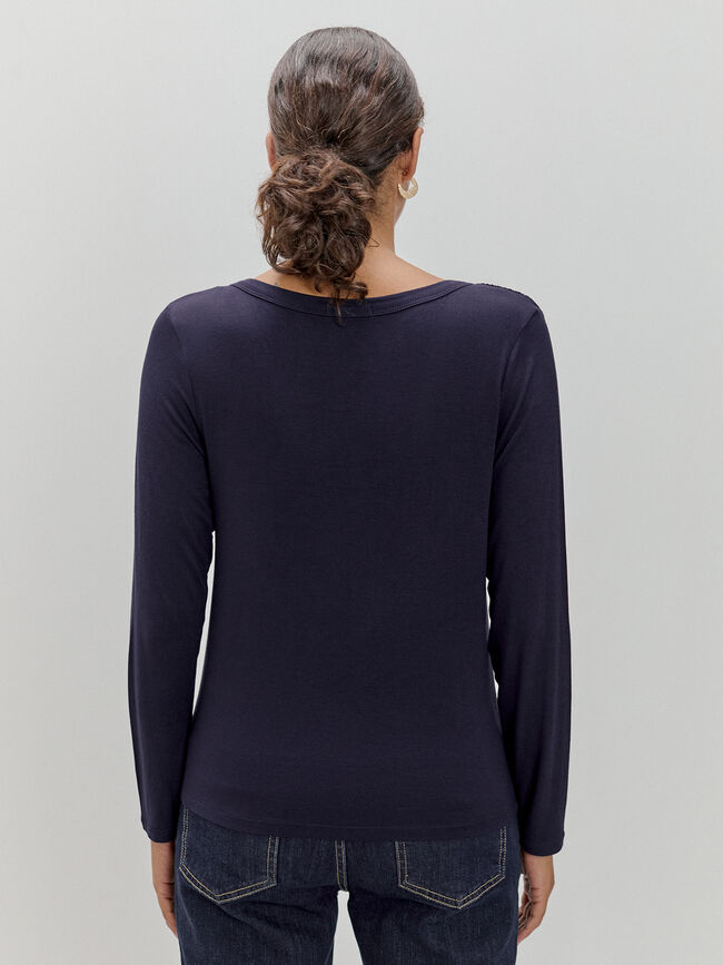 CAMISETA FRUNCES Azul Marino