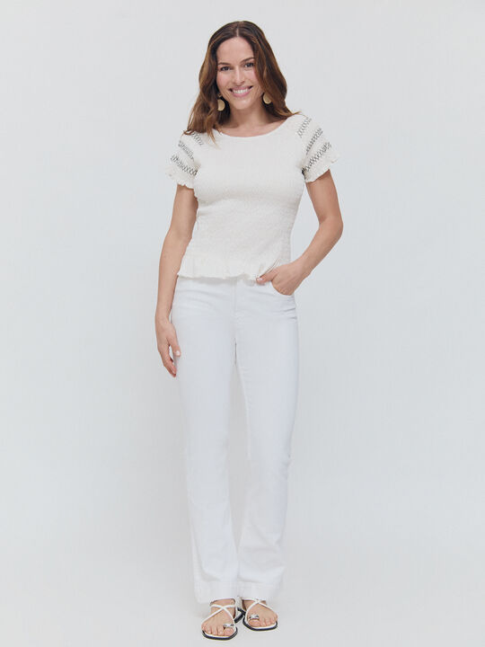 CAMISETA GOMA CANILLA Blanco Hueso image number null