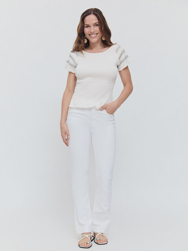 CAMISETA GOMA CANILLA Blanco Hueso