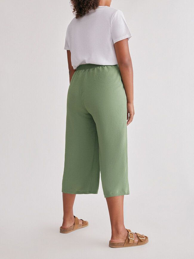 Pantalón culotte fluido Verde Viridian