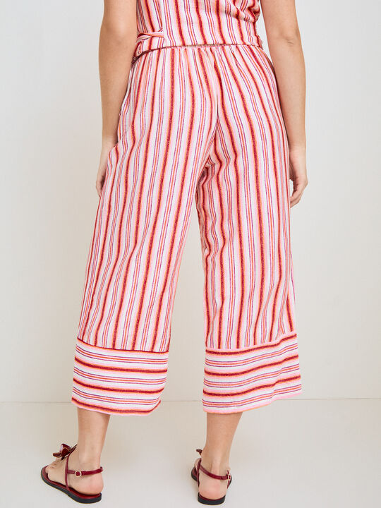 PANTALON RAYAS BAJO Fucsia image number null