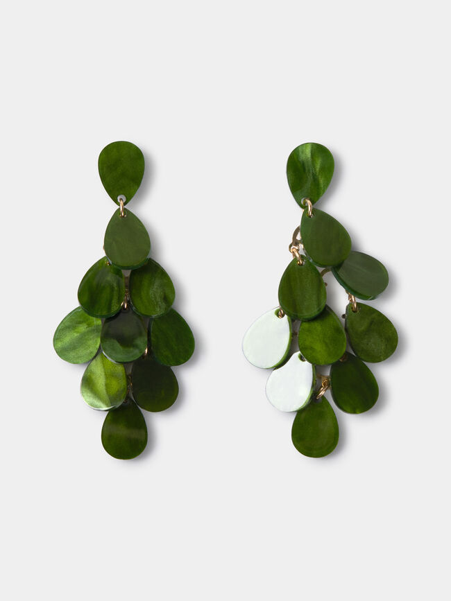 PENDIENTES DETALLE CASCADA Verde Sauce