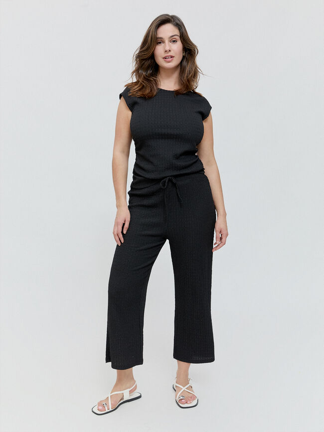 PANTALÓN EFECTO ARRUGADO Negro